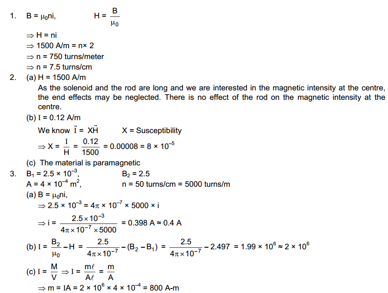 Magnetic Properties of Matter HC Verma Concepts of Physics Solutions