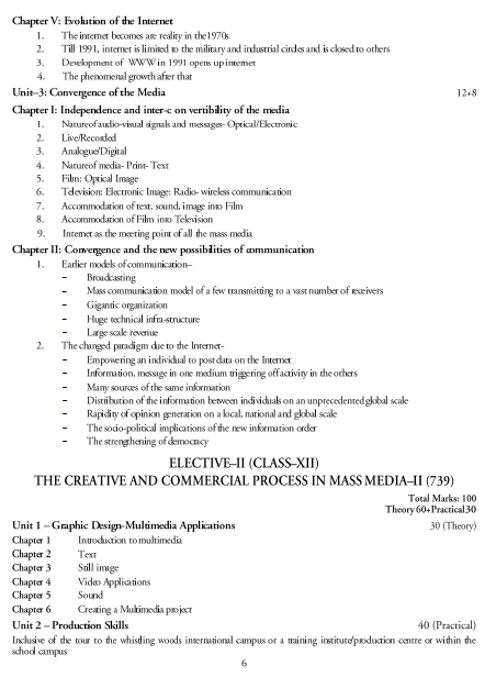 Mass Media Studies & Production Syllabus