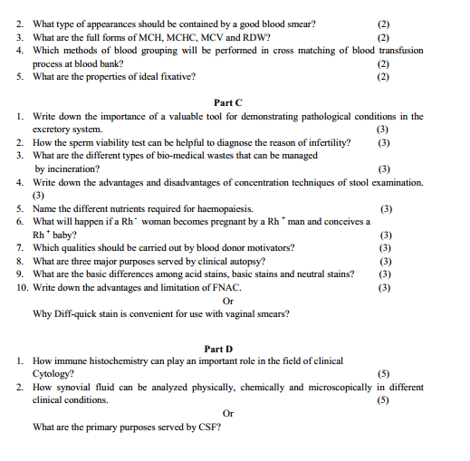  Medical Diagnostics Syllabus 