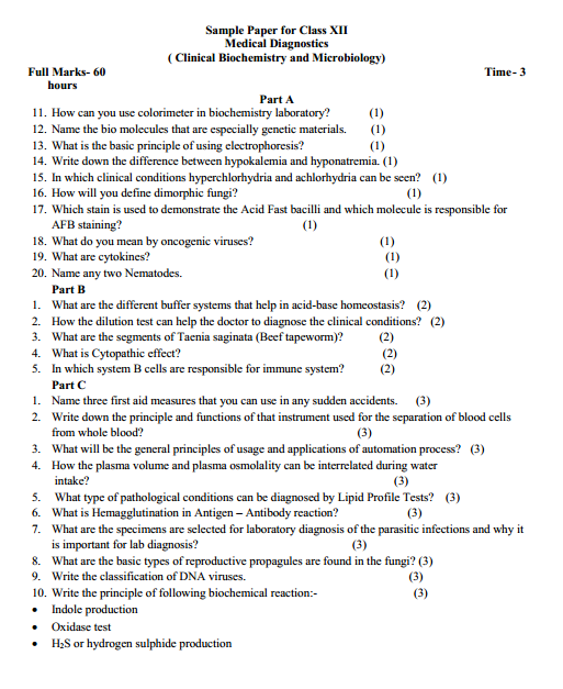  Medical Diagnostics Syllabus 