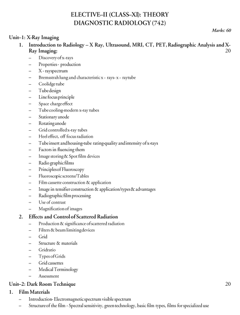  Medical Diagnostics Syllabus 