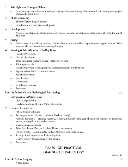  Medical Diagnostics Syllabus 