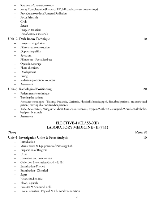  Medical Diagnostics Syllabus 
