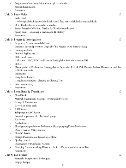  Medical Diagnostics Syllabus 