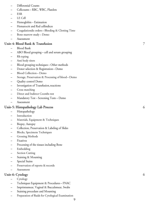 Medical Diagnostics Syllabus 
