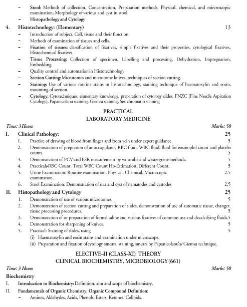  Medical Laboratory Techniques Syllabus 
