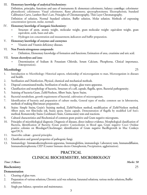  Medical Laboratory Techniques Syllabus 
