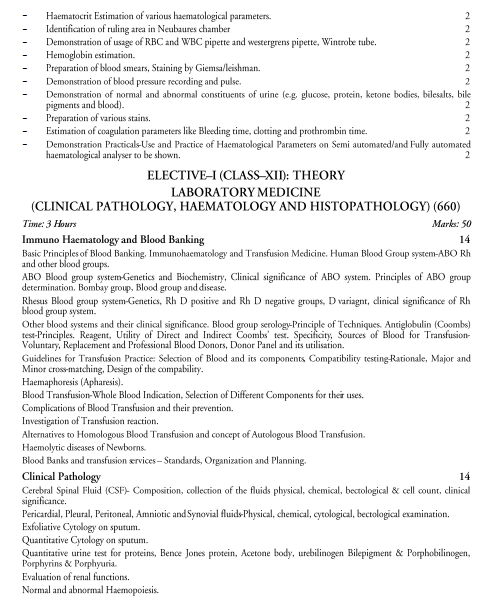  Medical Laboratory Techniques Syllabus 
