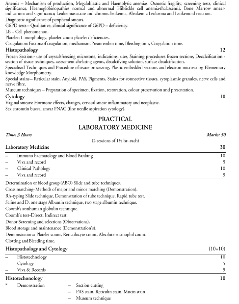  Medical Laboratory Techniques Syllabus 