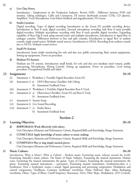  Music Technical Production Syllabus 