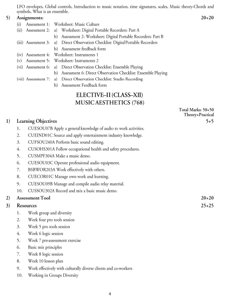  Music Technical Production Syllabus 