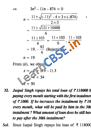 CBSE Exemplar Solutions Class 10 Maths Arithmetic Progressions Long Answer Type Questions And Answers