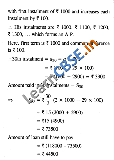 CBSE Maths Exemplar Solutions Class 10 Arithmetic Progressions LAQ