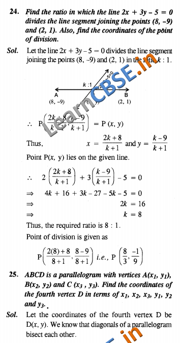  Coordinate Geometry NCERT Exemplar Solutons SAQ 3 Marks 