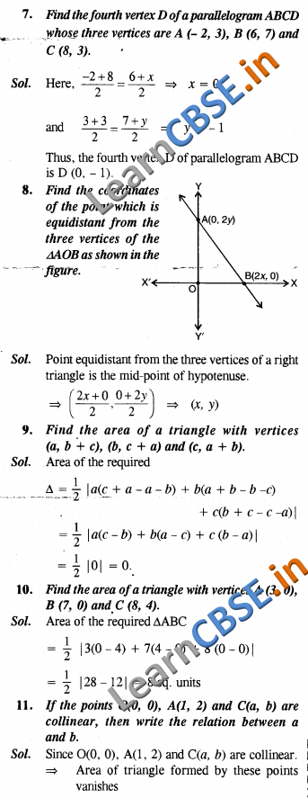 Coordinate Geometry NCERT Exemplar Solutons VSAQ