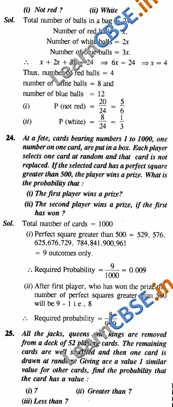 NCERT Exemplar Solutions Class 10 Maths Probability SAQ 3 Marks 01
