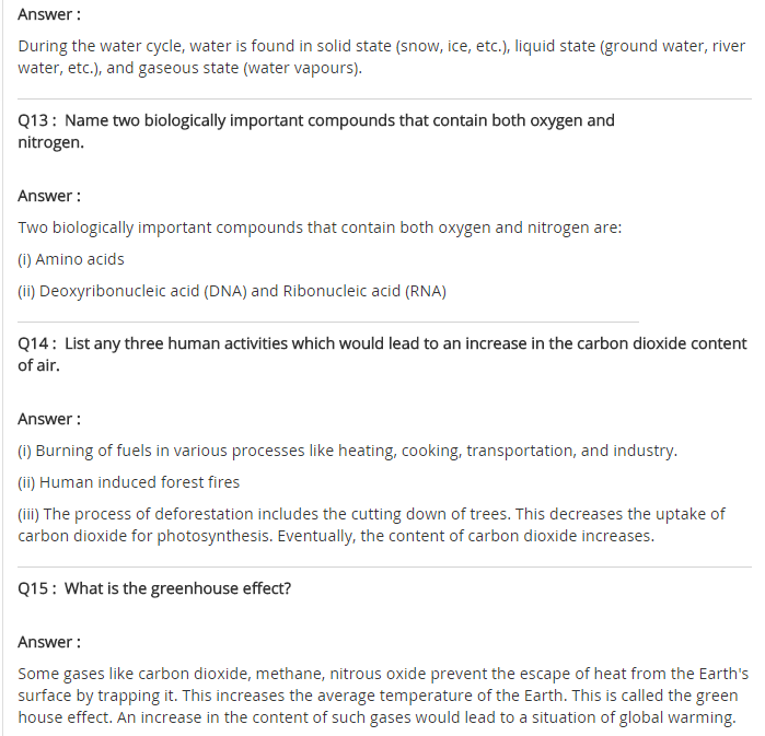 NCERT Solutions For Class 9 Science Chapter 14 Natural Resources