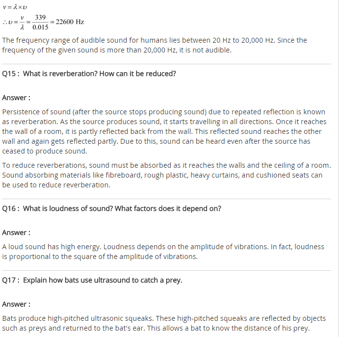 NCERT Solutions For Class 9 Science Chapter 12 Sound