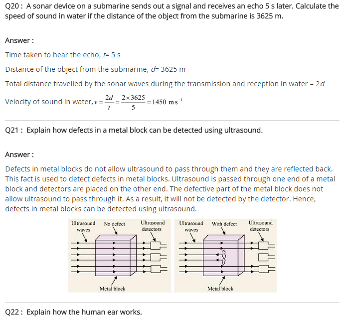 NCERT Solutions For Class 9 Science Chapter 12 Sound