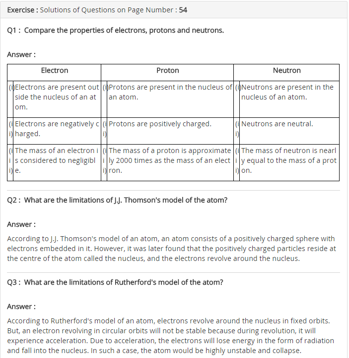 NCERT Solutions For Class 9 Science Chapter 4 Structure of the Atom