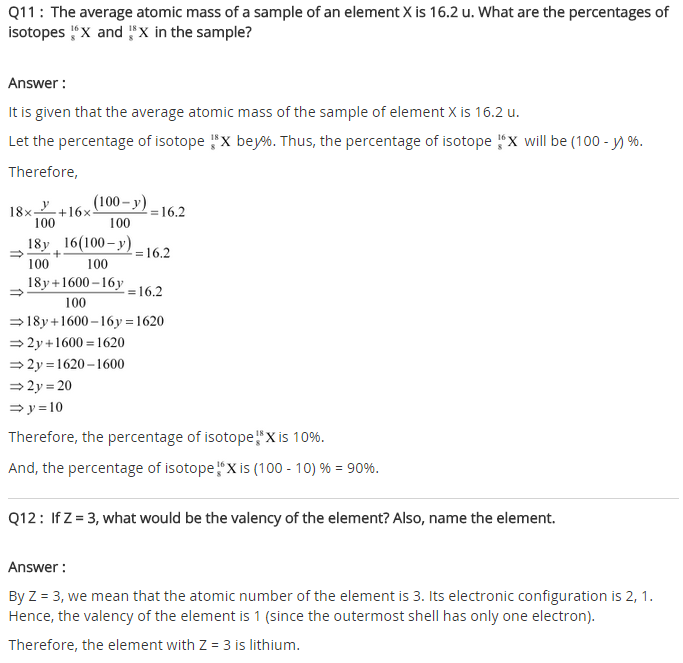 NCERT Solutions For Class 9 Science Chapter 4 Structure of the Atom