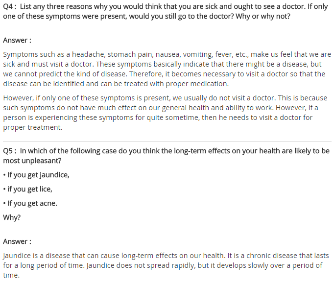 NCERT Solutions For Class 9 Science Chapter 13 Why Do We Fall ill