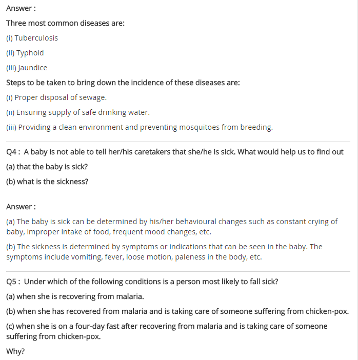 NCERT Solutions For Class 9 Science Chapter 13 Why Do We Fall ill