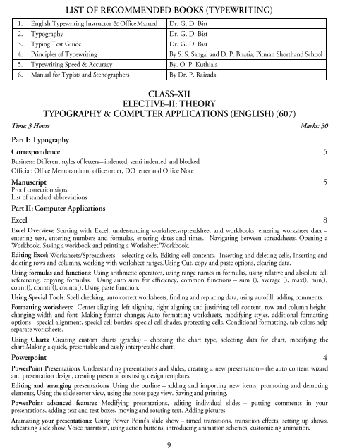  Office Secretaryship Syllabus 
