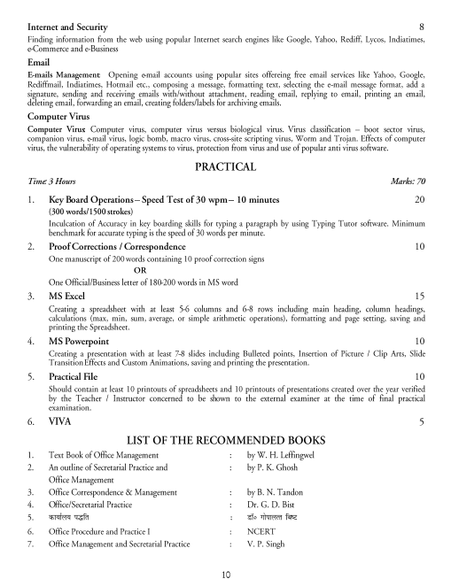 Office Secretaryship Syllabus 