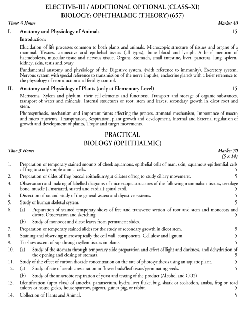  Ophthalmic Techniques Syllabus 