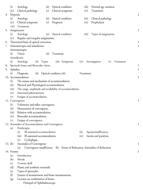  Ophthalmic Techniques Syllabus 