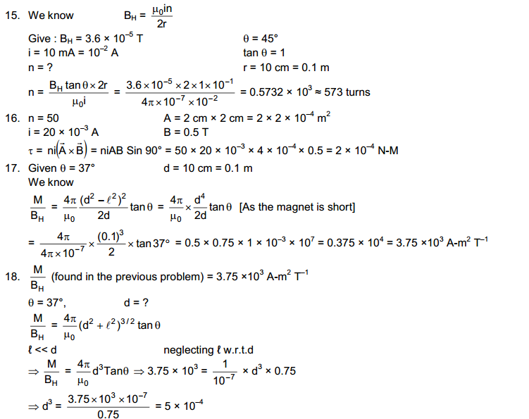 Permanent Magnets HC Verma Concepts of Physics Solutions