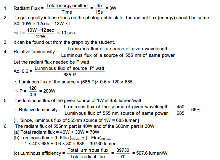 Photometry HC Verma Concepts of Physics Solutions