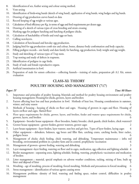  Poultry Farming Syllabus 