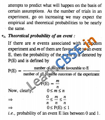NCERT Solutions for Class 10 Maths Probability Notes