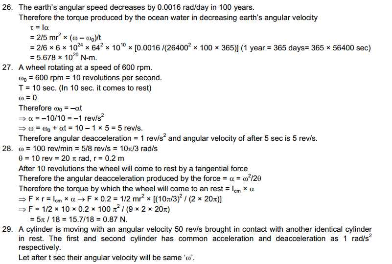 Rotational Mechanics HC Verma Concepts of Physics Solutions