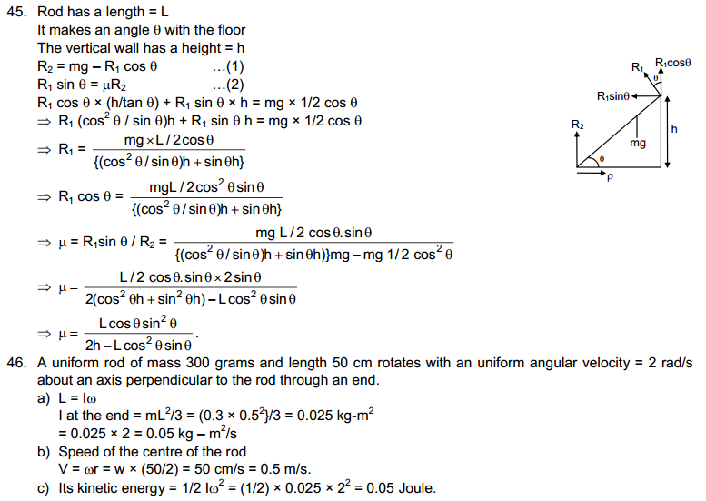 Rotational Mechanics HC Verma Concepts of Physics Solutions