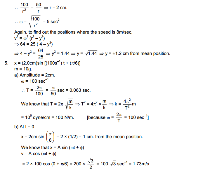Simple Harmonic Motion HC Verma Concepts of Physics Solutions