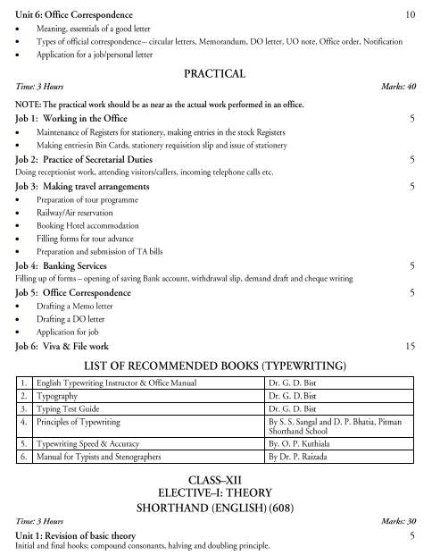  Stenography and Computer Applications Syllabus 