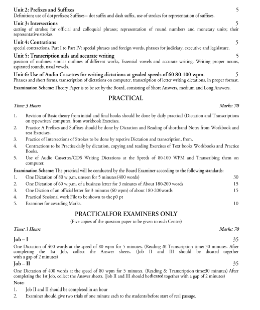  Stenography and Computer Applications Syllabus 