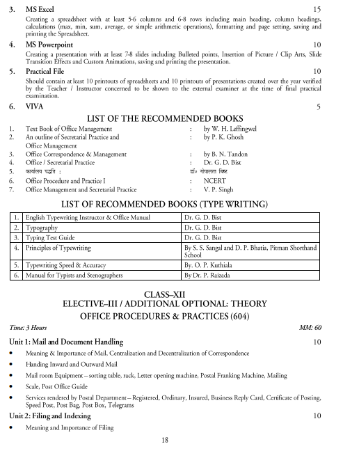  Stenography and Computer Applications Syllabus 