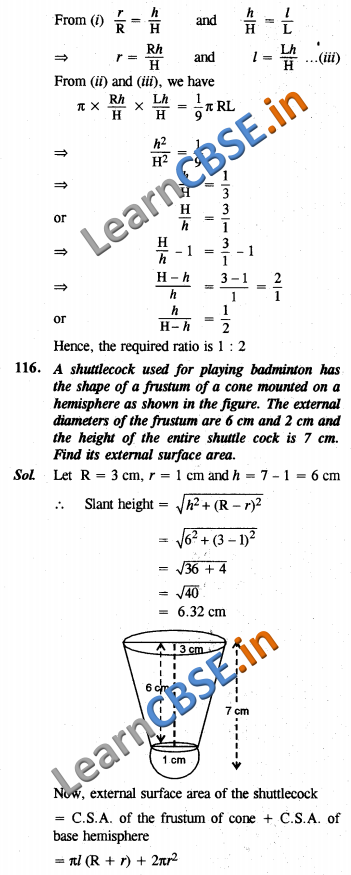 CBSE Class 10 Maths Surface Areas and Volumes