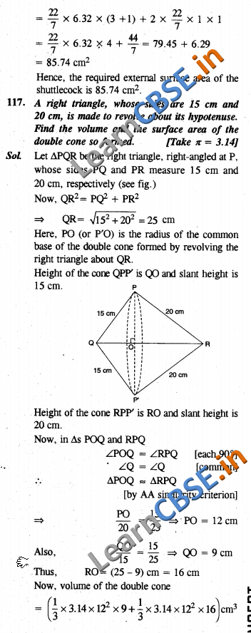 CBSE Class 10 Maths Surface Areas and Volumes