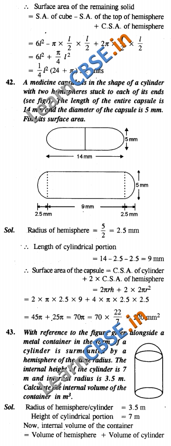 CBSE Class 10 Maths Surface Areas and Volumes