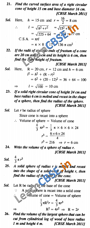 NCERT Solutions for Class 10 Maths VSAQ