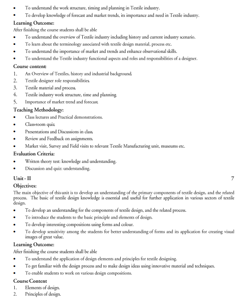 Textile Design Syllabus 
