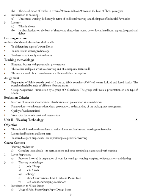  Textile Design Syllabus 