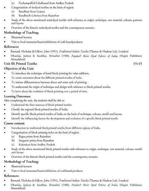   Textile Design Syllabus