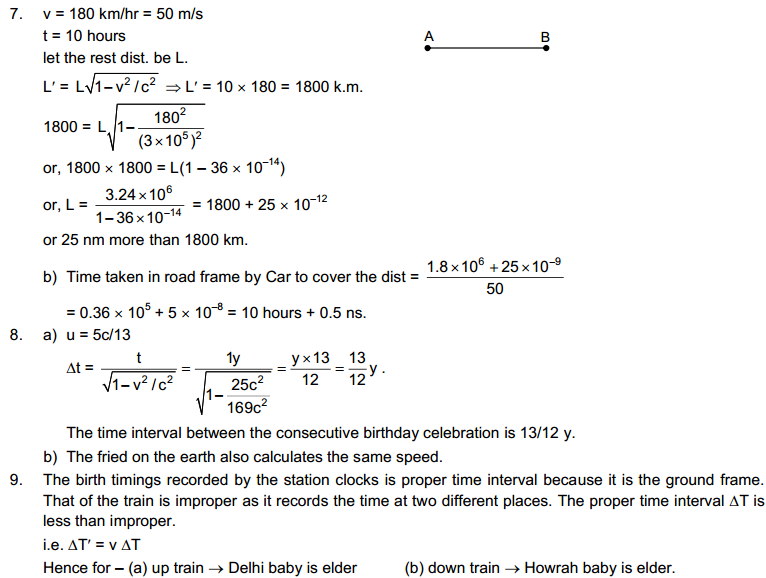 The Theory of Relativity HC Verma Concepts of Physics Solutions