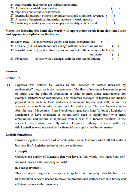  Transportation System & Logistic Management Syllabus 